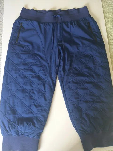 Lorna Jane Black Label Ladies Blue Flashy 7/8 Thermal cuffed lounge pants-M