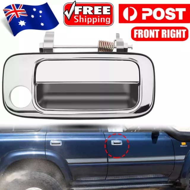 Front Right Outer Door Handle Chrome for Toyota Landcruiser 80 Series 1990-1998