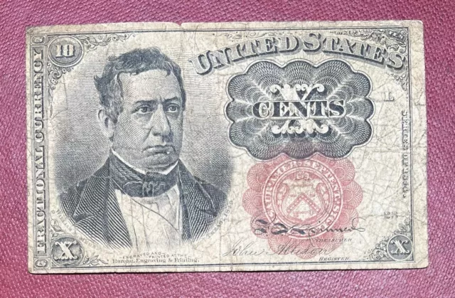 1874 5th Issue 10 Cents Fractional Currency Circulated #62911