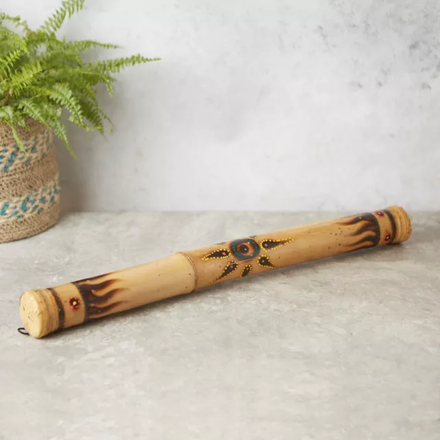 bamboo rainstick 30cm hand painted fair trade music instrument