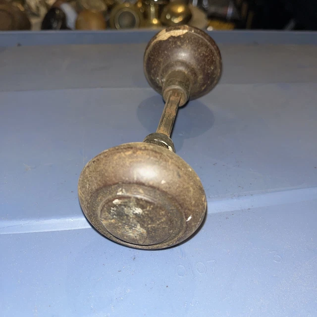 Vintage Ornate Raised Pattern Metal Door Knob Set Handle Victorian