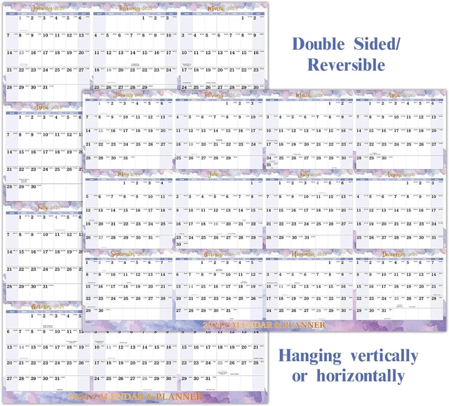 2024 CALENDAR Yearly 2024 Wall Calendar, 34.8'' × 22.8'', Dry Erase