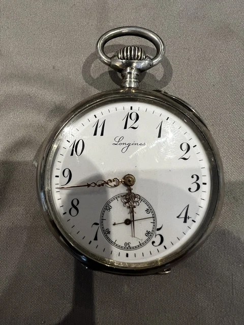 Montre à Gousset En Argent Massif - Mécanique - Cadran Blanc - Classique Homme
