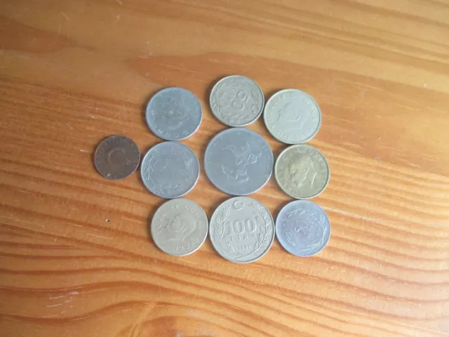 lot de 10 pièces de monnaie TURQUIE  Tous états