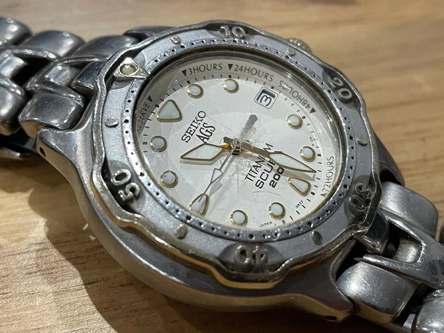 【希少】SEIKO 3M22-0D20 1996年 AGS 200m SEIKO AGS SCUBA 200m Diver 3M22-0D20 Blue Dial Auto Generating