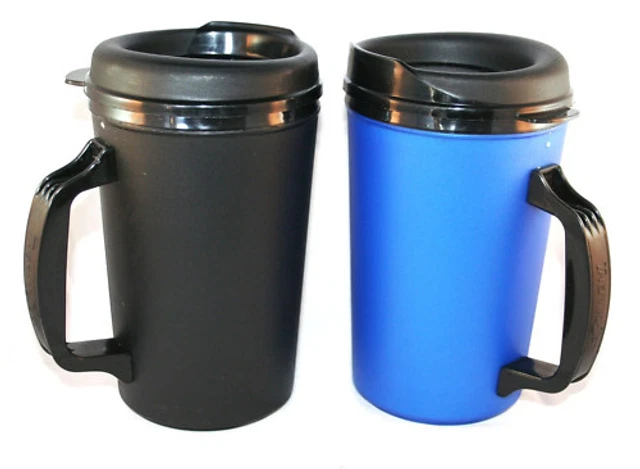 2 Foam Insulated 20 oz. Thermo Serv Travel Coffee Mugs