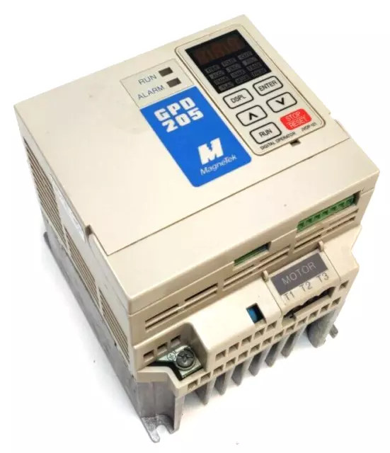 MagneTec GPD205-A001 AC Drive 1HP 230VAC 3-Phase 5.0A 50/60Hz Pre-Owned