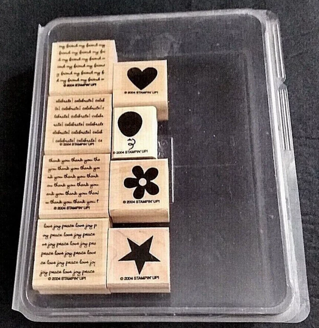 Stampin' Up Rubber Stamps Set Two Step Mini Messages Thank you Friend Celebrate