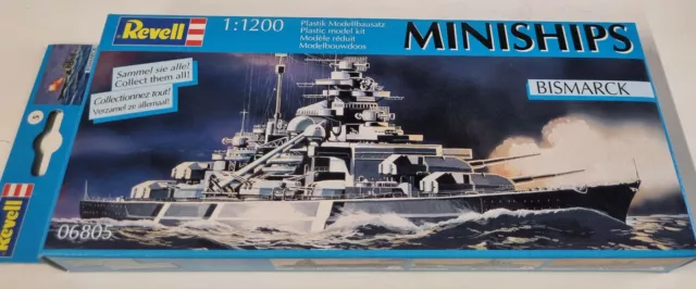 Revell 06805 MINISHIP Bismarck, Plastik Modellbausatz Bausatz Maßstab 1:1200