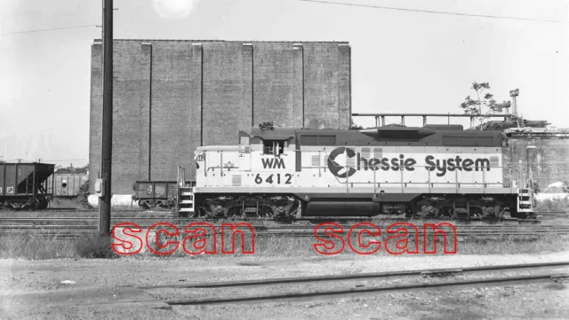 2Aa930 Neg/Rp 1976 Western Maryland Chessie Railroad Loco #6412 Cumberland Md