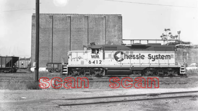 2Aa930 Neg/Rp 1976 Western Maryland Chessie Railroad Loco #6412 Cumberland Md