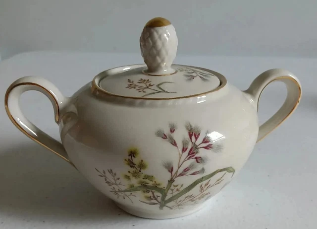 Elegant Winterling  Bavaria Germany 41 Sugar Bowl  Lid 2 Handles With  Gold Trim