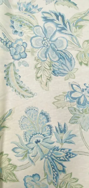 Lee Jofa Augustine Linen Floral Water Resistant Uph Fabric Blue Green Cream
