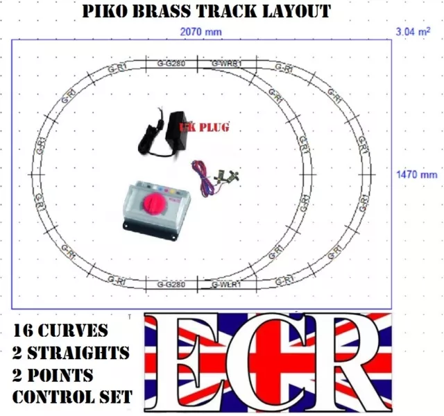 Piko Configuration G Échelle 45mm Laiton Métal Voie de Train Compatible LGB