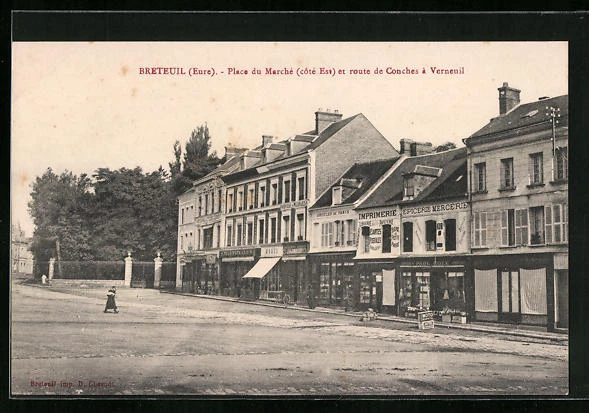 CPA Breteuil, Place du Marché