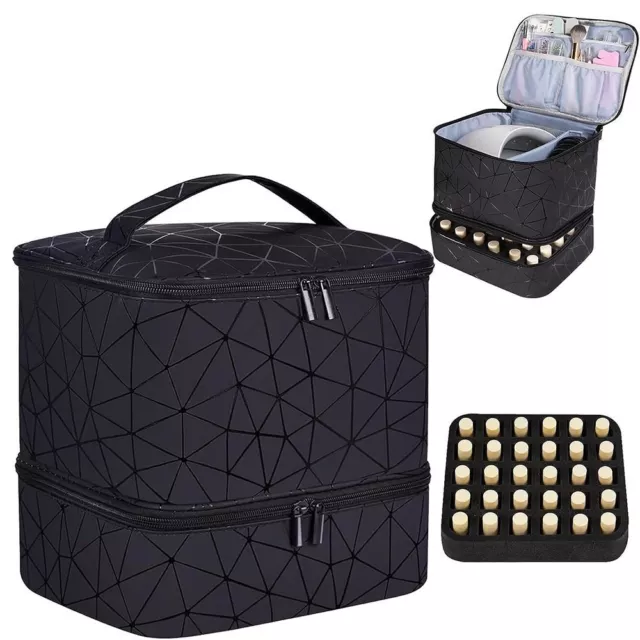 Double-Layer Nail Kit Carrying Case Manicure Tools Storage Bag  Nail Tech