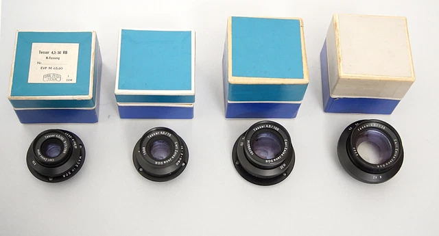 ⚡️⚡️ 4x Carl Zeiss Jena Tessar Objektiv 50 75 105 135 mm tessar Konvolut Satz