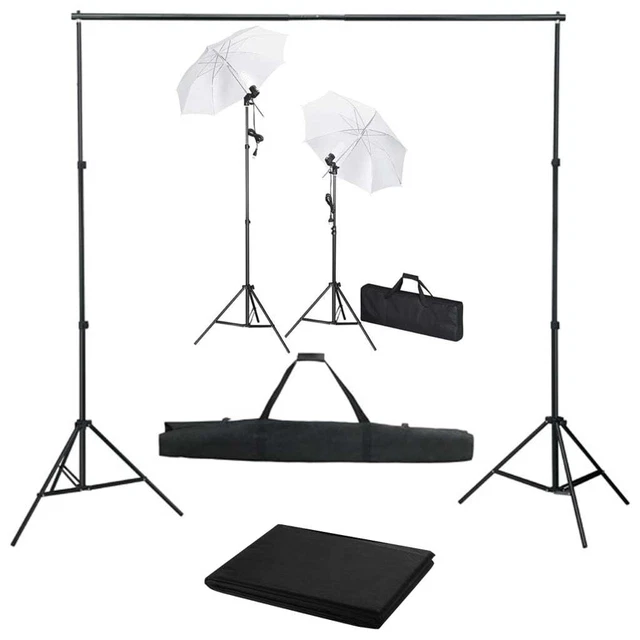 Kit Studio Fotografico con Fondale Luci e Ombrelli 5199397