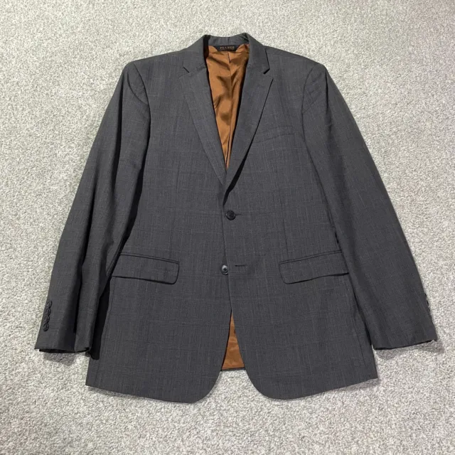 JOS A BANK Men's 100% Wool Sport Coat Blazer Gray Glen Plaid 40L Make ...