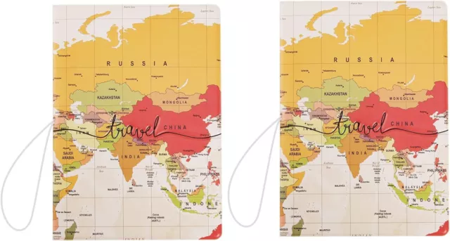 2 pz porta passaporto mappa del mondo sottile personalizzato viaggio... 2