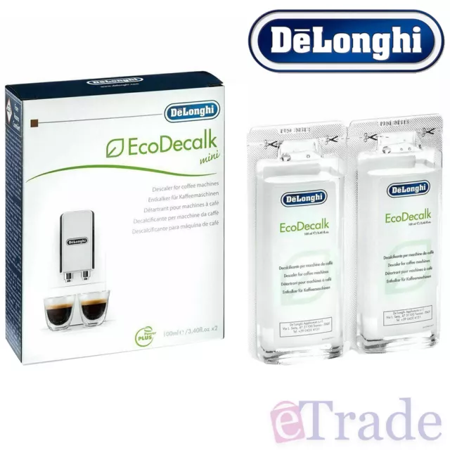 DeLonghi Coffee Machine Descaler Ecodecalk Mini 2 Pack - Twin Pack 100ml DLSC200