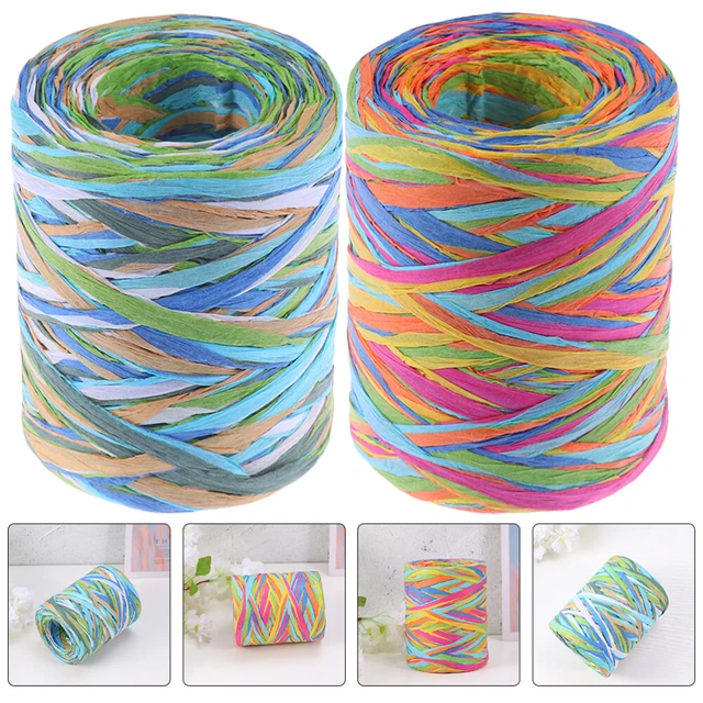 2 rollos cuerda cinta Raffia regalo cintas envolventes para regalo hágalo usted mismo artesanías regalo