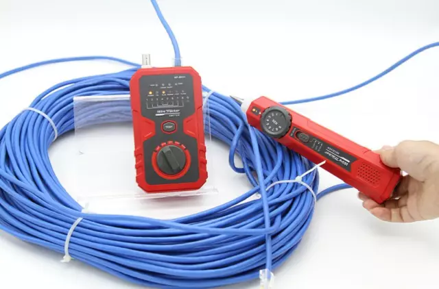 RJ11 RJ45 Cable Tracker Tester Network Cable Telephone coax cable +LED Indicates