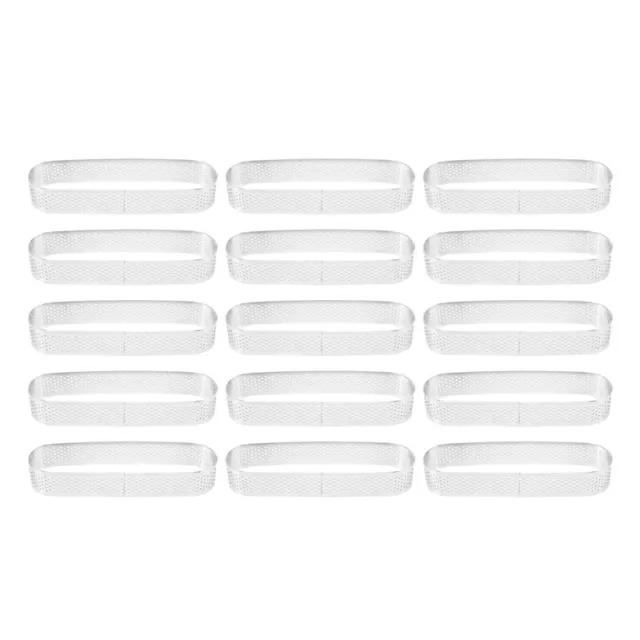 15Pcs Oval Tartlet Molds Perforated Tart Molds for Baking Stainless Steel8368