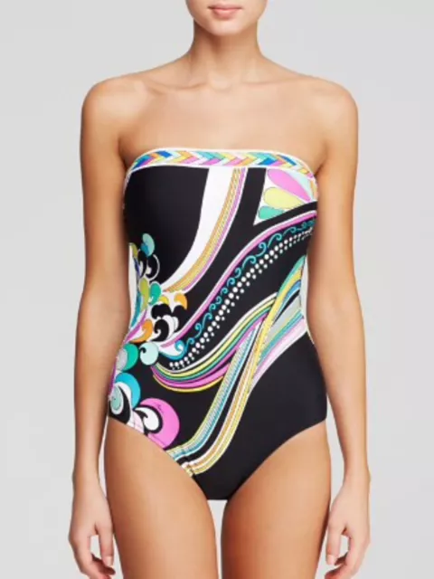 NWT Sz 10  Trina Turk  BIG SUR Bandeau One-Piece Swimsuit