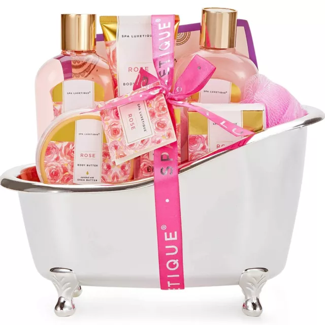 SPA LUXETIQUE Wellness Set 8tlg Rosenduft Bade Geschenkset Beauty Set Deko