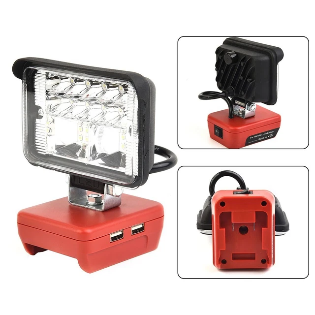 Lámpara de trabajo LED duradera y ergonómica para Milwaukee 20V MAX XR