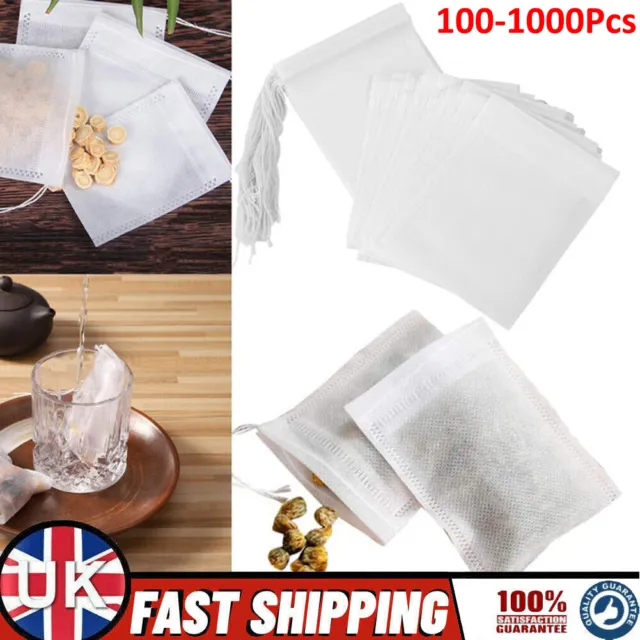 100-1000pcs Empty Tea Bags String Heat Seal Filter Paper Herb Loose Teabags