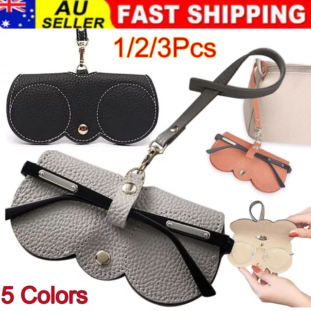 3X PU Leather Glasses Case Soft Sunglasses Storage Bag Portable Eyeglasses Pouch