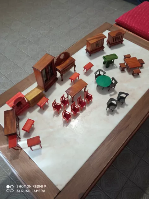 Set MOBILI IN MINIATURA Legno Casa Bambole Ecc. Ecc.