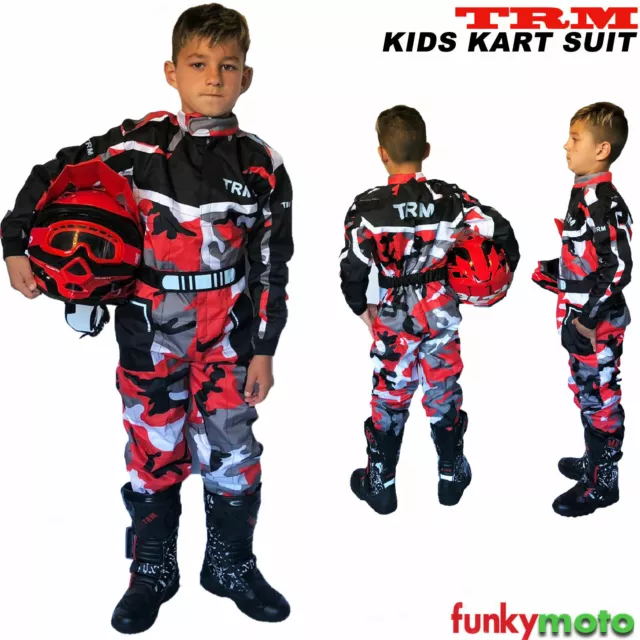 TRM 1 PIÈCE Enfant Combinaison Kart Jeunesse Motocross Go-Karting