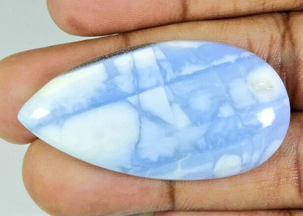 43Cts. Natural Blue Opal Pear Cabochon Loose Gemstone 24X47X06MM g769