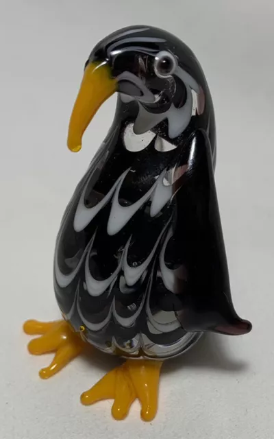 2 1/2” Glass Penguin Black And White