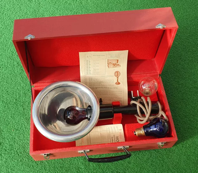 Historische Bestrahlungslampe Lichttherapie Glühlampe im Koffer !