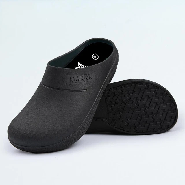 Mens Womens Kitchen Chef Shoes Sandals Non-Slip Oil Safety Slippers Clogs Size