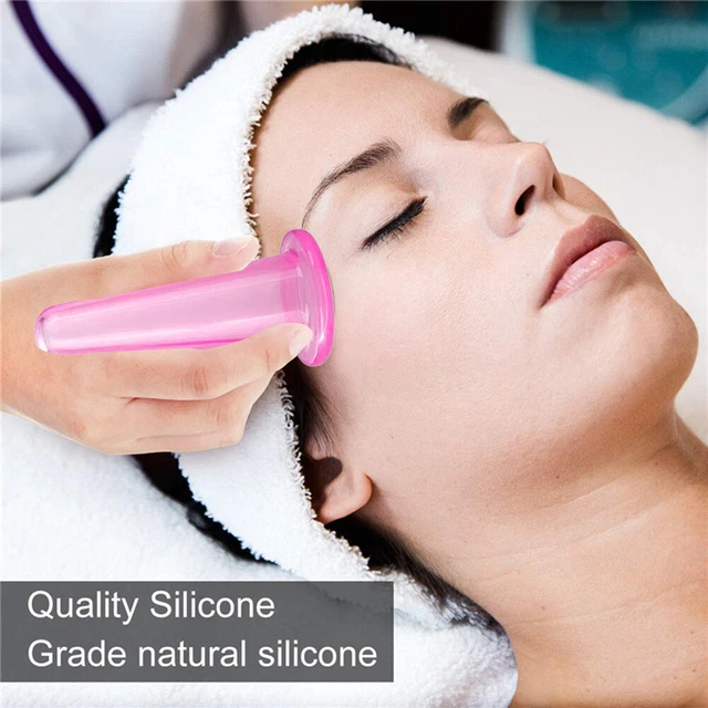 4Pcs Beauty Health Anti Cellulite Suction Cans for Body Neck Face (Pink) 3