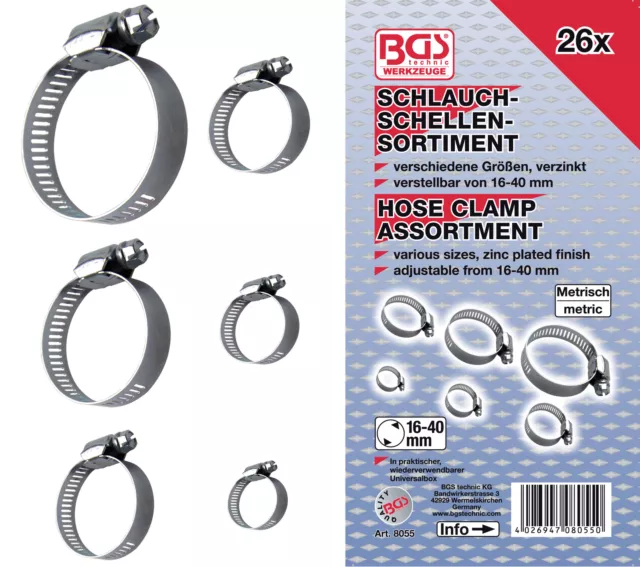 Coffret de 26 colliers de serrage pour tuyau Ø 6 à 38 mm serflex acier zingué