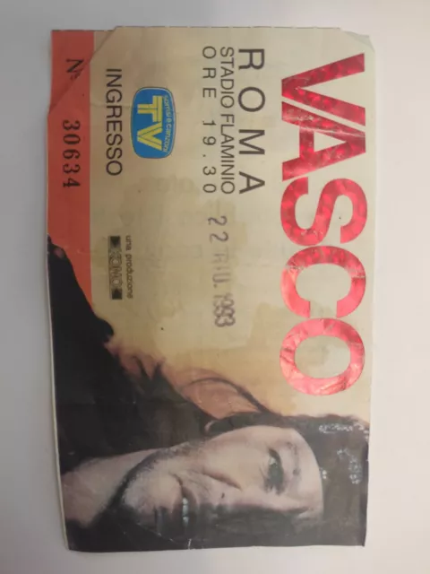 Biglietto Vasco Rossi 22/06 1993 Roma stadio flaminio sorrisi e canzoni