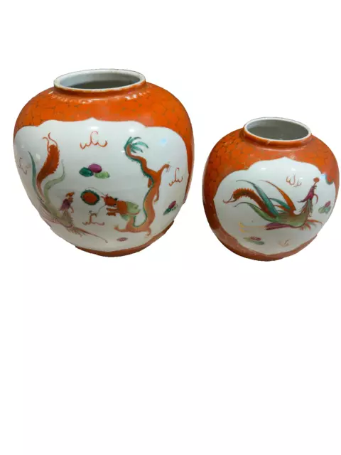 Set of 2 Chinese Famille Rose Porcelain Vases 3