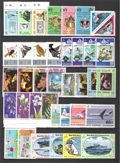 NEW HEBRIDES 1970-80's MNH LOT ON PAGE (F/MNH)