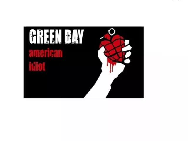 Green Day richtig große Fahne mit Ösen 90x150 cm. Flagge zum Aufhängen