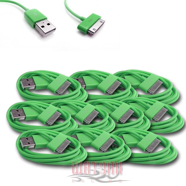10Pcs 6Ft Usb Sync Data Power Charger Cables Ipad Iphone Ipod Classic Nano Green