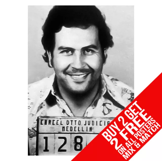 Pablo Escobar Bb0 Mug Shot Narco Poster Taglia A4 A3 - Acquista 2 Ottieni Qualsiasi 2 Gratis