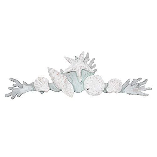 Hand-carved Wooden Coastal Shell Swag Beach Wall Décor