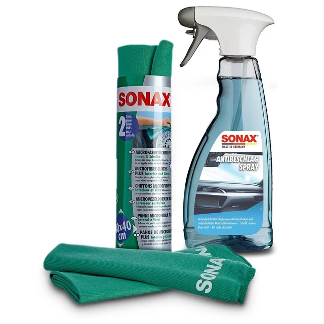 SONAX 500 ml SPRAY ANTIAPPANNAMENTO + PANNI IN MICROFIBRA PIÙ INTERNO & DISCO