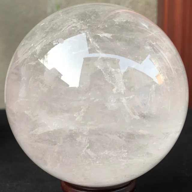 559g Natural White Clear Crystal Ball Quartz Gemstone Sphere Reiki Healing